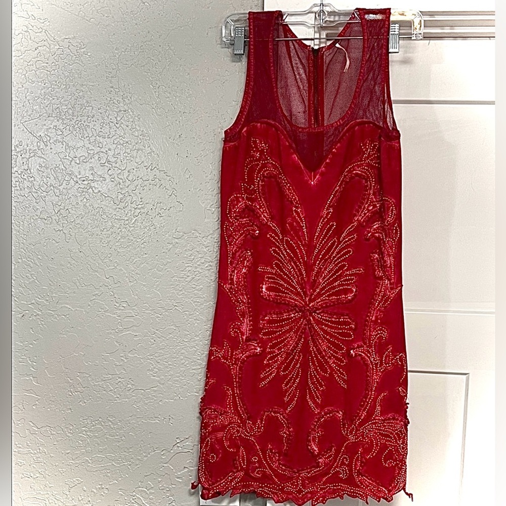 FREE PEOPLE ICE ICE BABY PINK ACID WASH MESH ZIPPERED DRESS LARGE